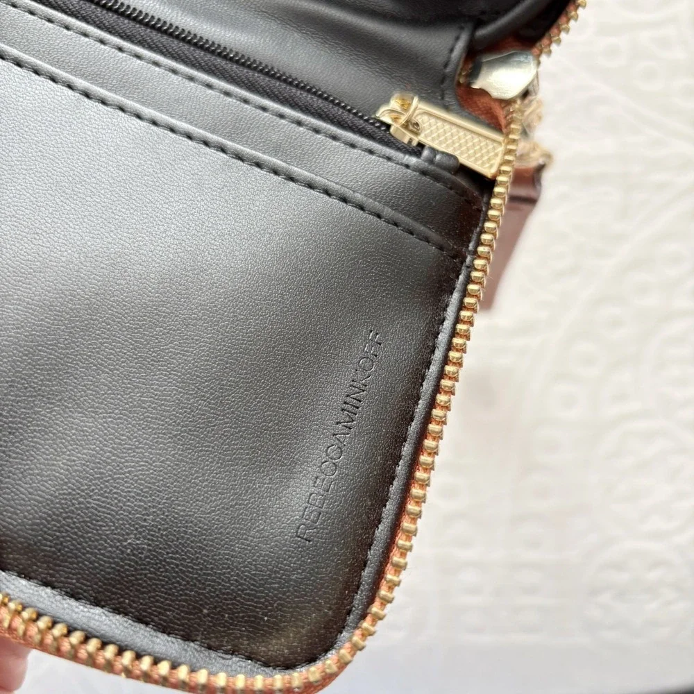 Rebecca Minkoff Regan Zip Wristlet with Lightning Charger, Brown Pebbled Leather